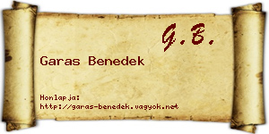 Garas Benedek névjegykártya